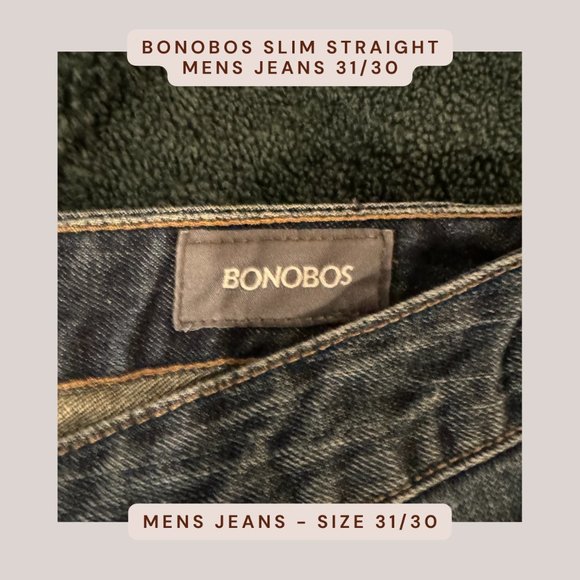 Bonobos Men's Jean - Slim Straight - Size 31 Waist, 30 Length - Picture 2 of 4